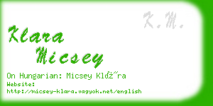 klara micsey business card